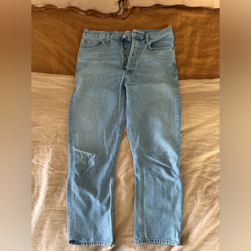 Agolde High Rise Straight Crop Button Fly Size 30